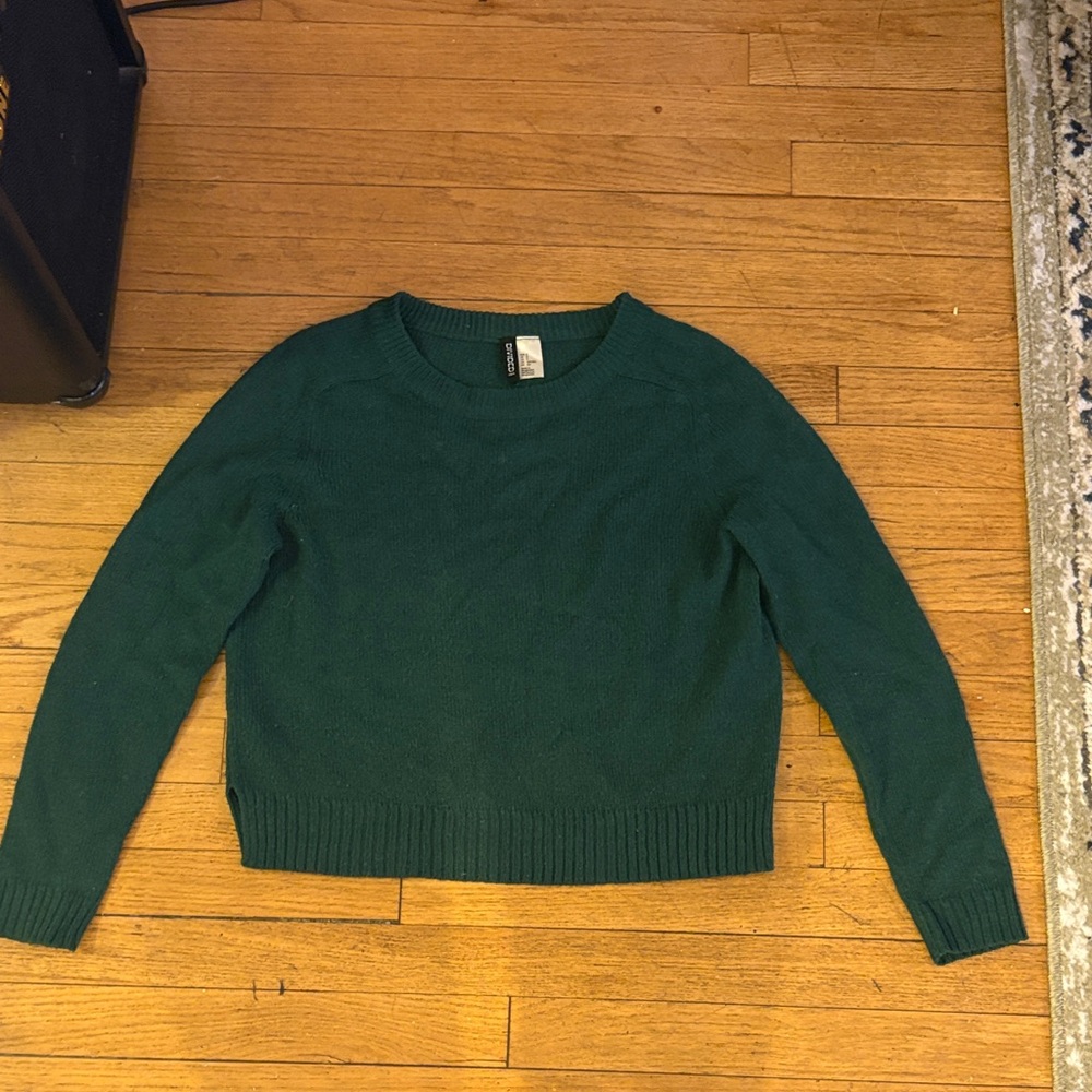 H&M Dark Green Crew Neck Sweater